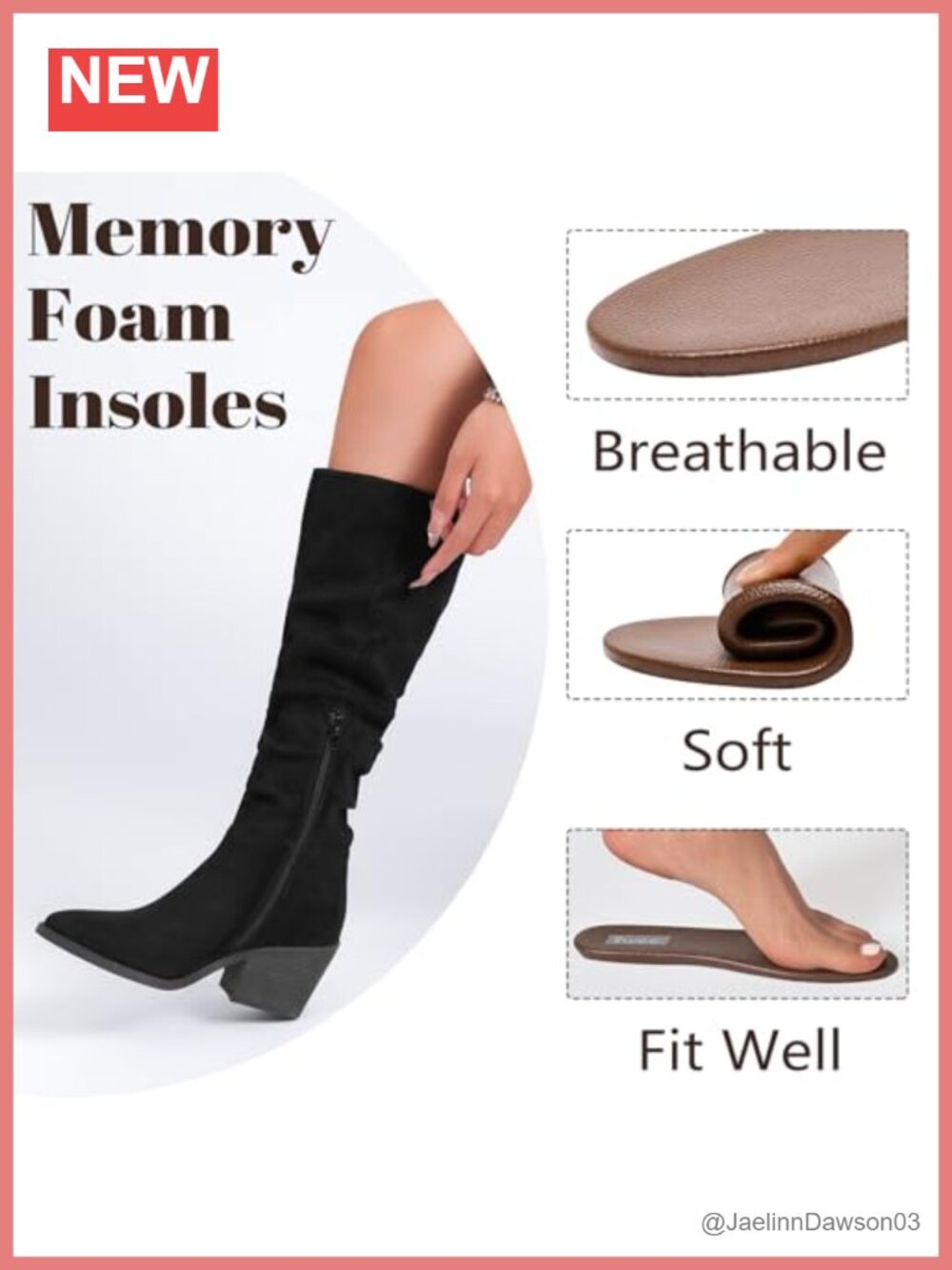 Womens Knee High Boots Slouchy Pointed Toe Heeled Microfiber - Picture 4 of 6